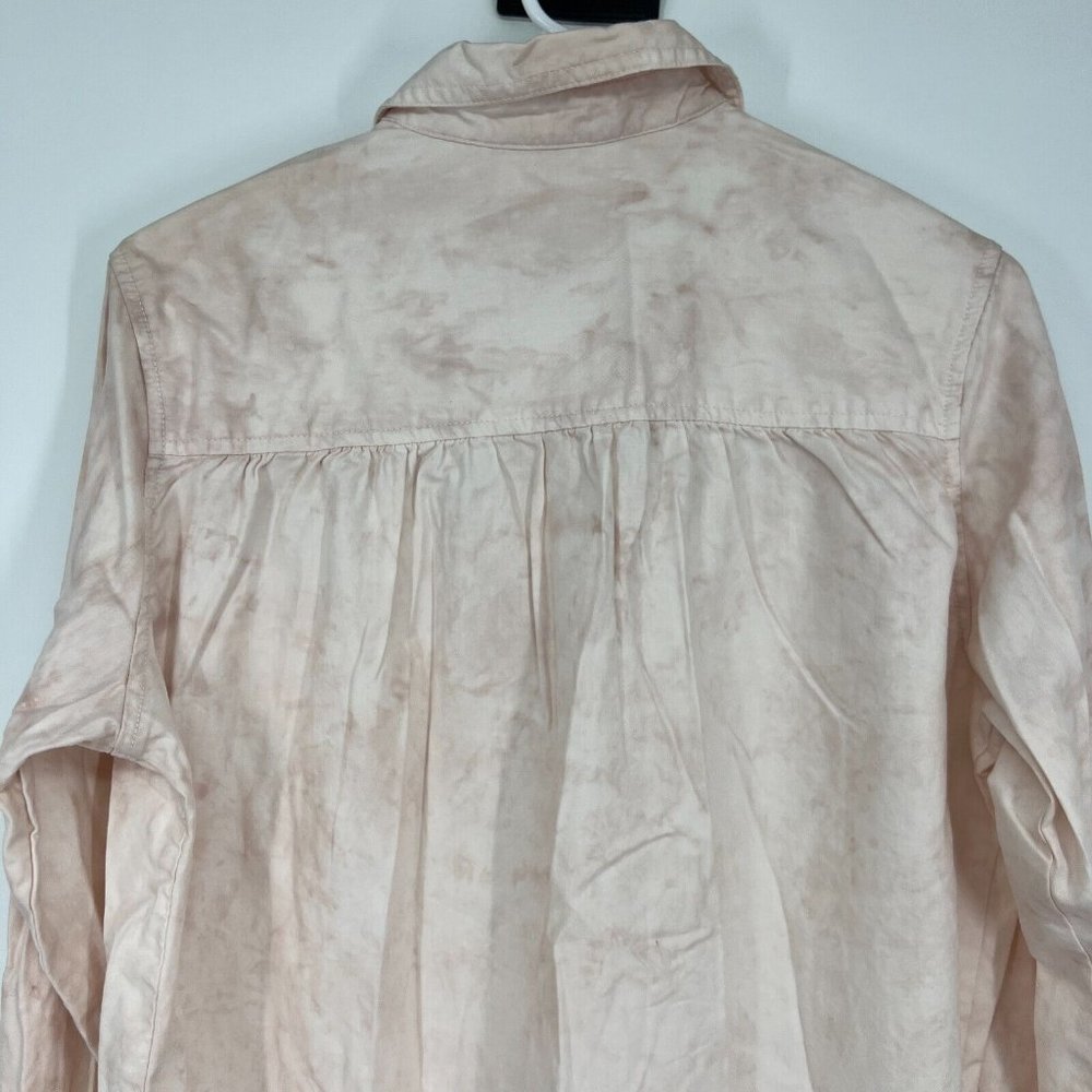 Universal Thread Shirt Pink Tie Dye Popover Button Down Long Sleeve - Picture 9 of 11